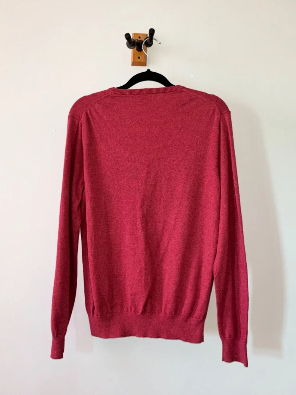 J. Crew • Men's Merino Wool Blend Maroon V-neck Sweater